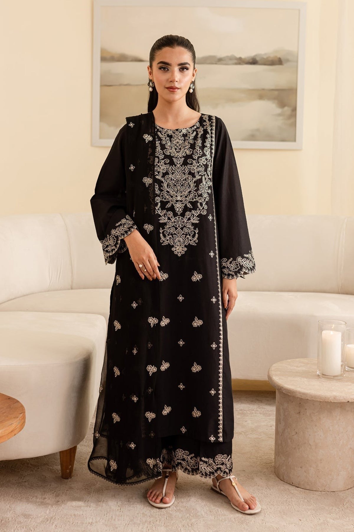 2PC  EMBROIDERED UNSTITCHED Suit