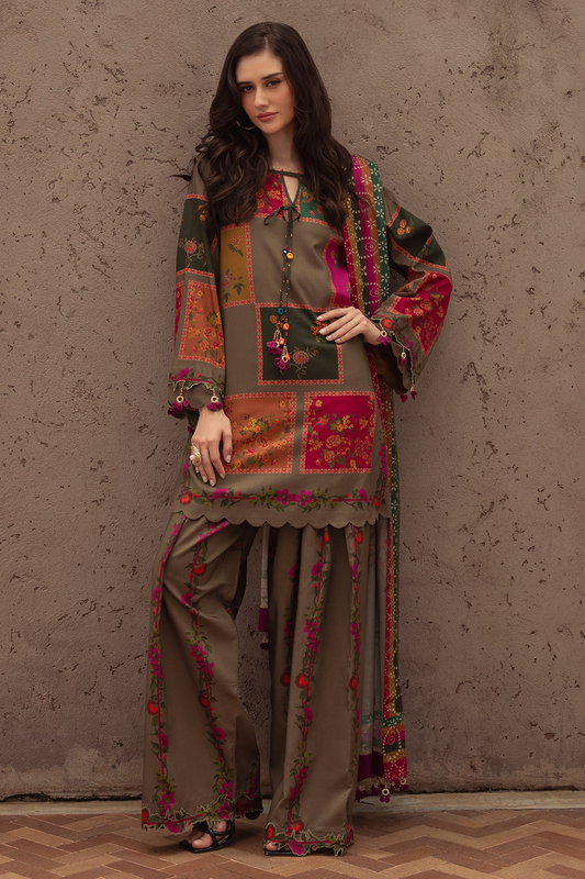 SUNDOORI 3PC PRINTED SUIT