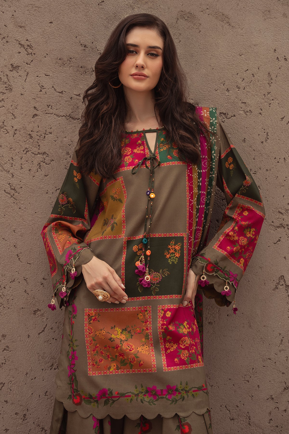 SUNDOORI 3PC PRINTED SUIT